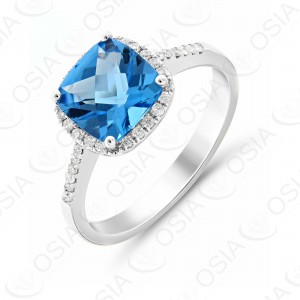 9 KARAT DIAMOND AND GEMSTONE RING