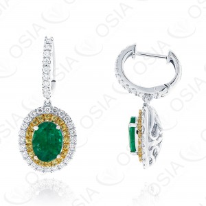 18 KARAT DIAMOND AND GEMSTONE EARRING