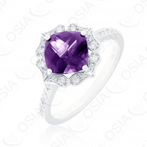 9 KARAT DIAMOND AND GEMSTONE RING