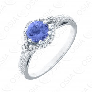 18 KARAT DIAMOND AND GEMSTONE RING