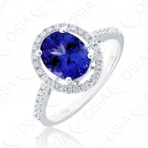 18 KARAT DIAMOND AND GEMSTONE RING