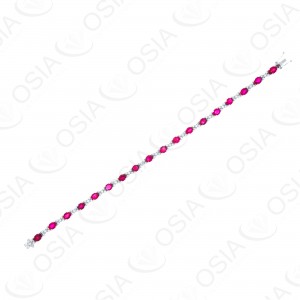 18 Karat White Gold Diamond & Gemstone Bracelet