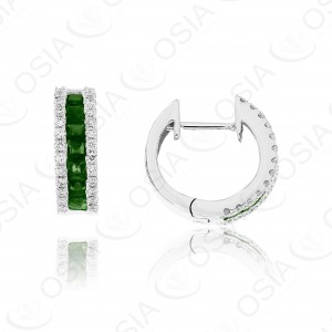 18 KARAT DIAMOND AND GEMSTONE EARRING