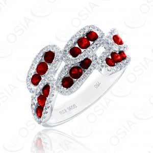 18 KARAT DIAMOND AND GEMSTONE RING