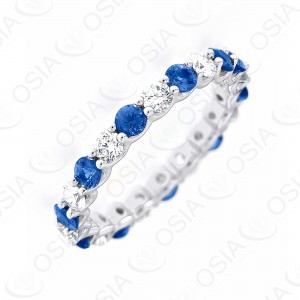 18k KARAT DIAMOND AND GEMSTONE RING