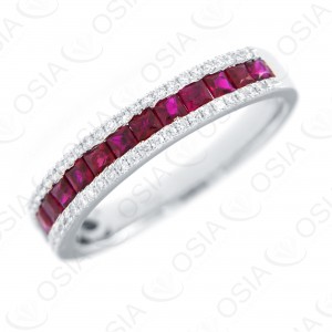 18 KARAT DIAMOND AND GEMSTONE RING