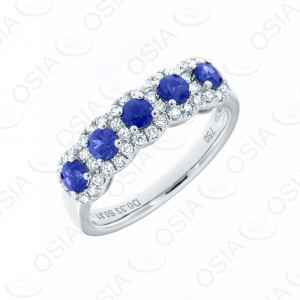 18 KARAT DIAMOND AND GEMSTONE RING