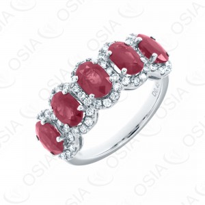 18 KARAT DIAMOND AND GEMSTONE RING