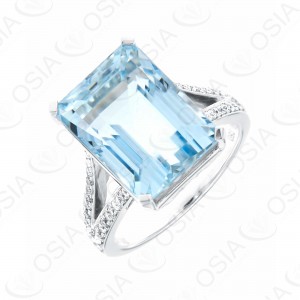 18 KARAT DIAMOND AND GEMSTONE RING