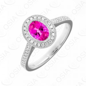 18 KARAT DIAMOND AND GEMSTONE RING