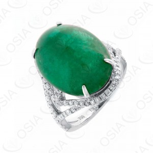18 KARAT DIAMOND AND GEMSTONE RING